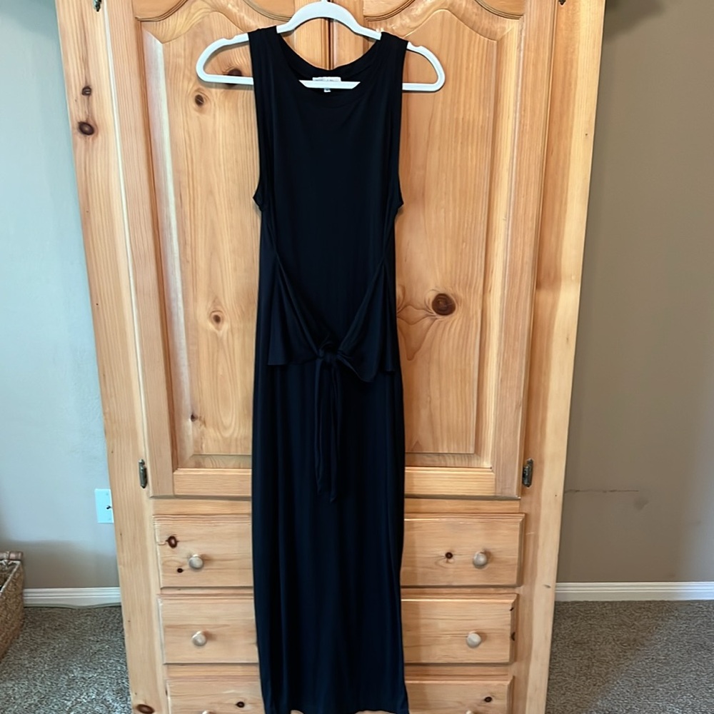 Michael Stars Black Solange Tie Waist Column Dress M - Picture 5 of 9
